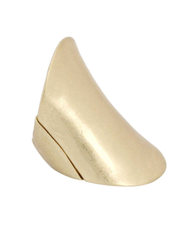 Elongated Knuckle Armor Matte Silver Stretch Ring