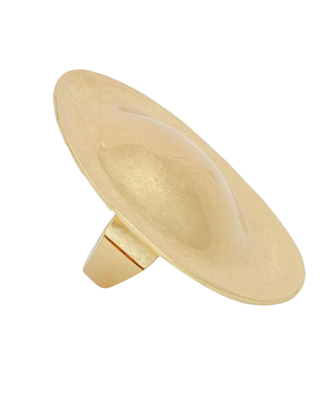 Ring XL Fierce Tribal Matte Gold Industrial Round