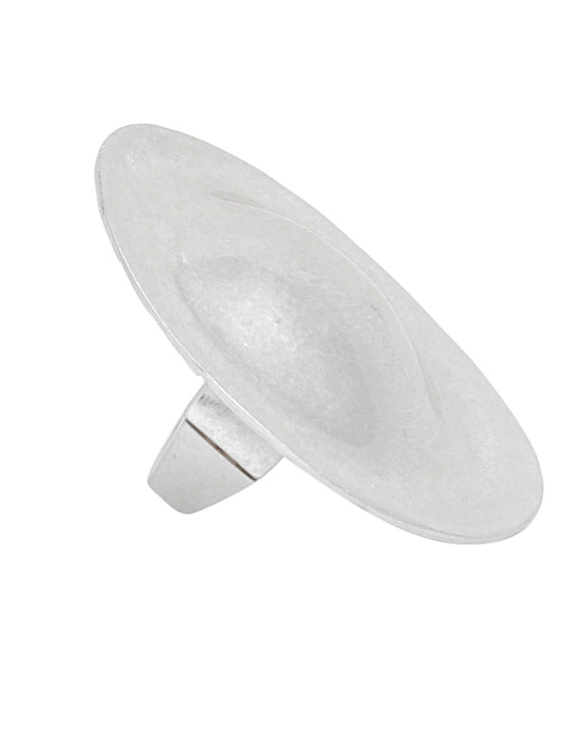 Ring XL Fierce Tribal Matte Silver Industrial Round