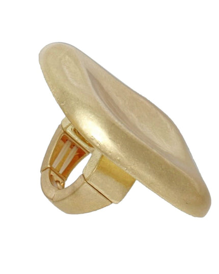 Ring XL Industrial Tribal Matte Gold Square