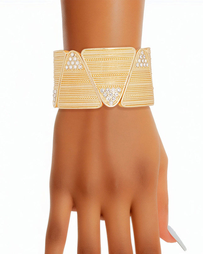 Bracelet Gold Triangle Stone Stretch for Women
