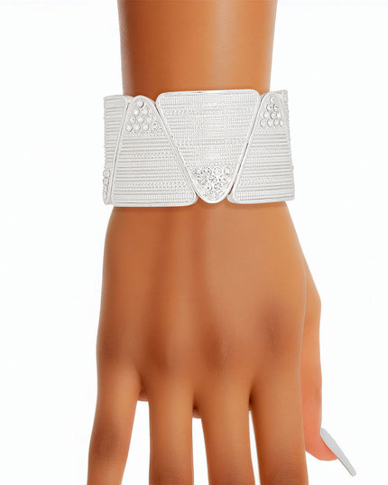 Bracelet Silver Triangle Stone Stretch for Women