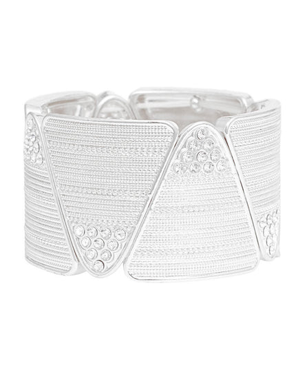 Bracelet Silver Triangle Stone Stretch for Women
