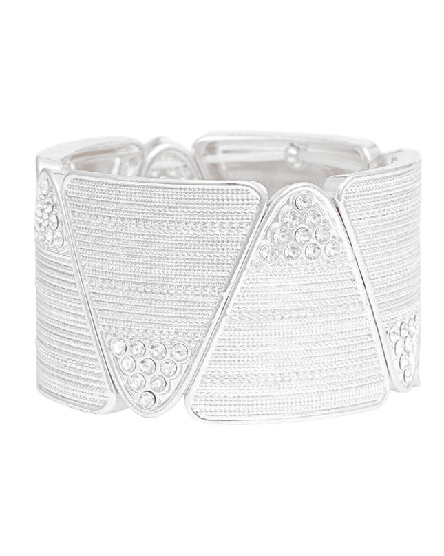 Bracelet Silver Triangle Stone Stretch for Women
