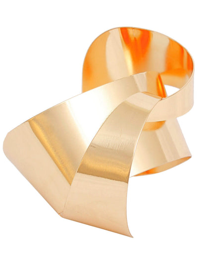Cuff Gold Structured Geo Bracelet for Women