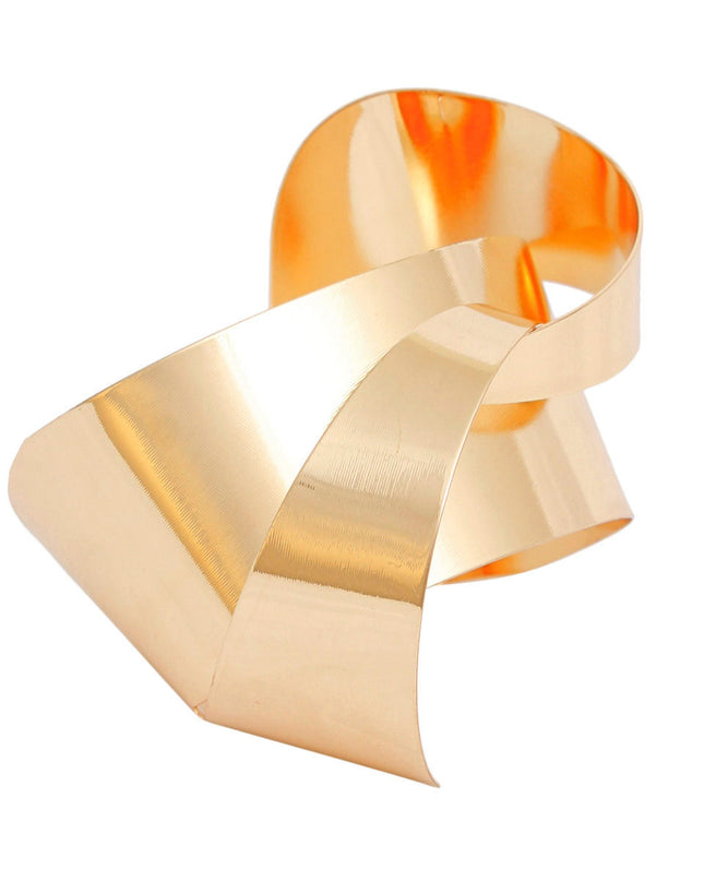 Cuff Gold Structured Geo Bracelet for Women