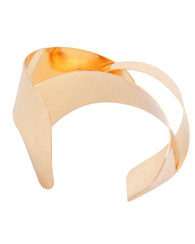 Cuff Gold Structured Geo Bracelet for Women
