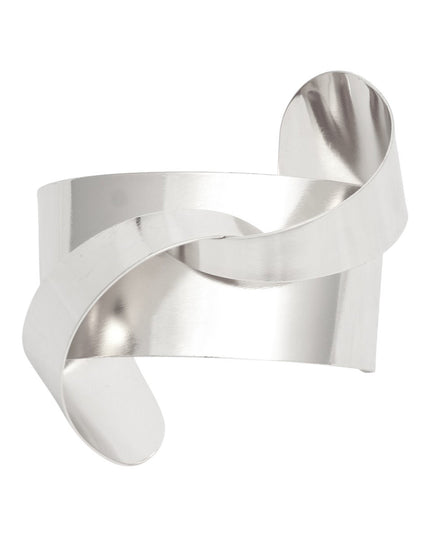 Cuff Silver Structured Geo Bracelet for Women