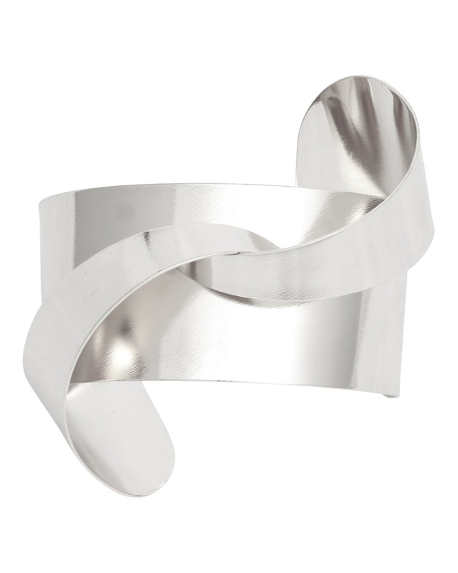Cuff Silver Structured Geo Bracelet for Women