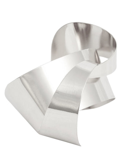 Cuff Silver Structured Geo Bracelet for Women