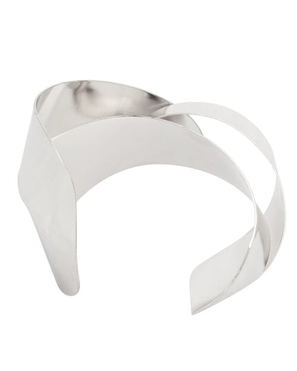 Cuff Silver Structured Geo Bracelet for Women