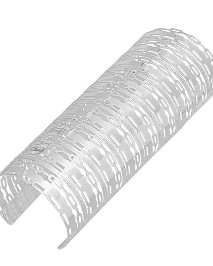 Cuff Polished Silver Oval Link Cutout Bracelet
