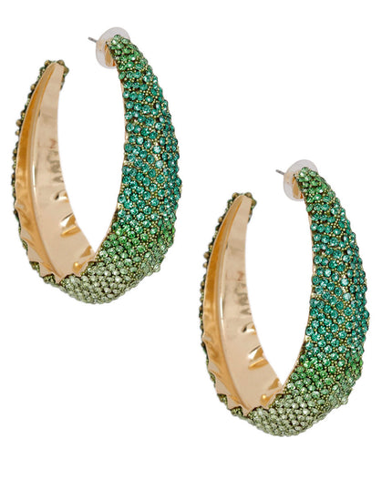 Hoops Green Ombre Bling Earrings for Women