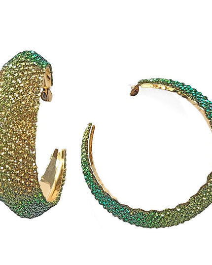 Hoops Green Ombre Bling Earrings for Women