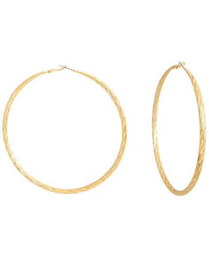 Hoops Large Gold Angled Cut Earrings for Women