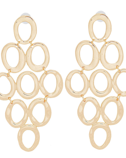 Drop Gold Cascading Ring Chandelier Earrings
