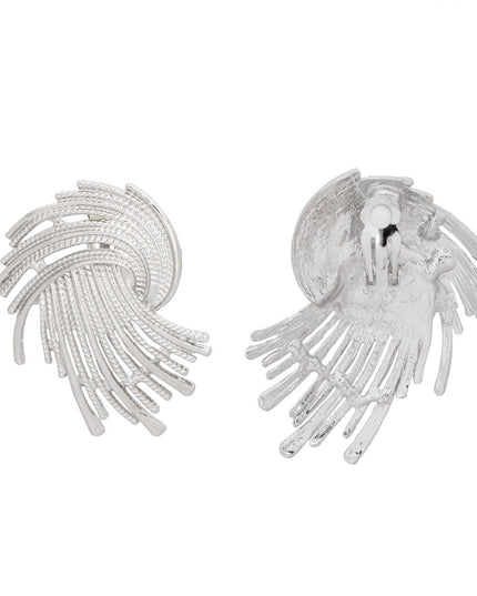 Clip On Silver Metal Rope Earrings for Women