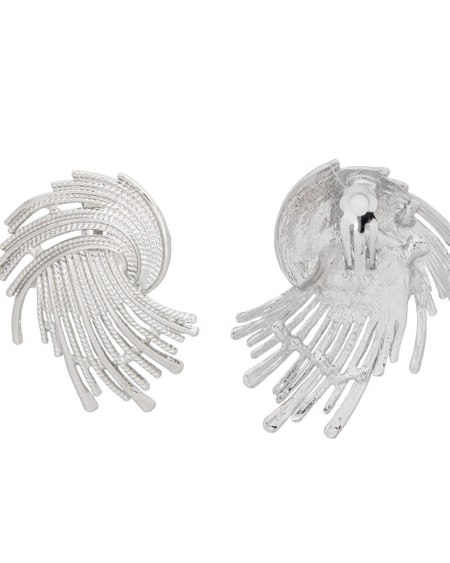 Clip On Silver Metal Rope Earrings for Women