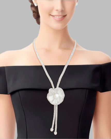 Bolo Necklace AURBO Stone Pearl Set for Women