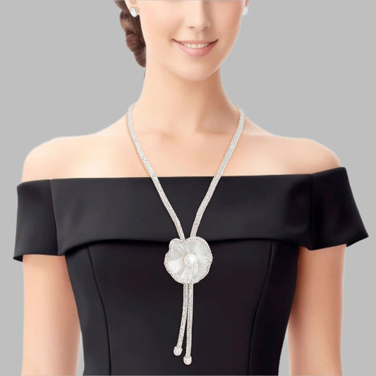 Bolo Necklace AURBO Stone Pearl Set for Women