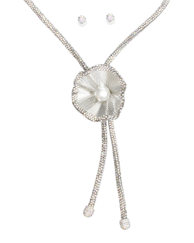 Bolo Necklace AURBO Stone Pearl Set for Women