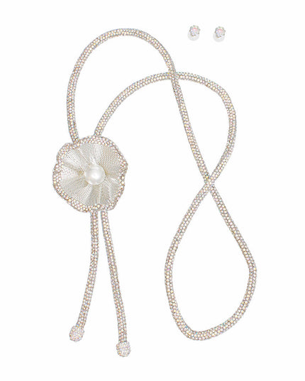 Bolo Necklace AURBO Stone Pearl Set for Women