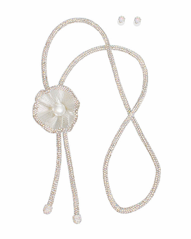 Bolo Necklace AURBO Stone Pearl Set for Women