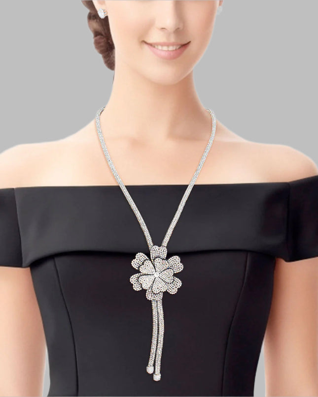 Bolo Necklace AURBO Stone Flower Set for Women