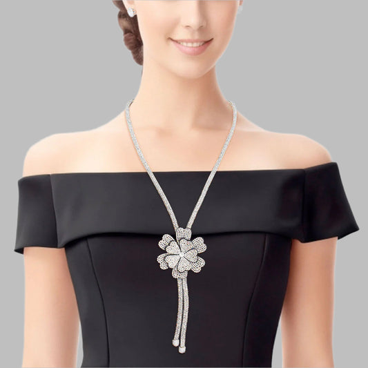 Bolo Necklace AURBO Stone Flower Set for Women