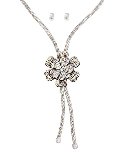 Bolo Necklace AURBO Stone Flower Set for Women