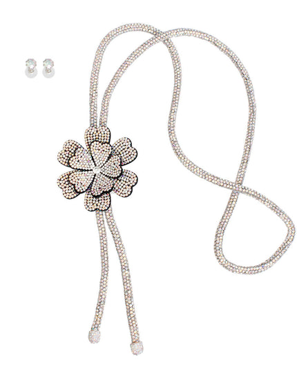 Bolo Necklace AURBO Stone Flower Set for Women