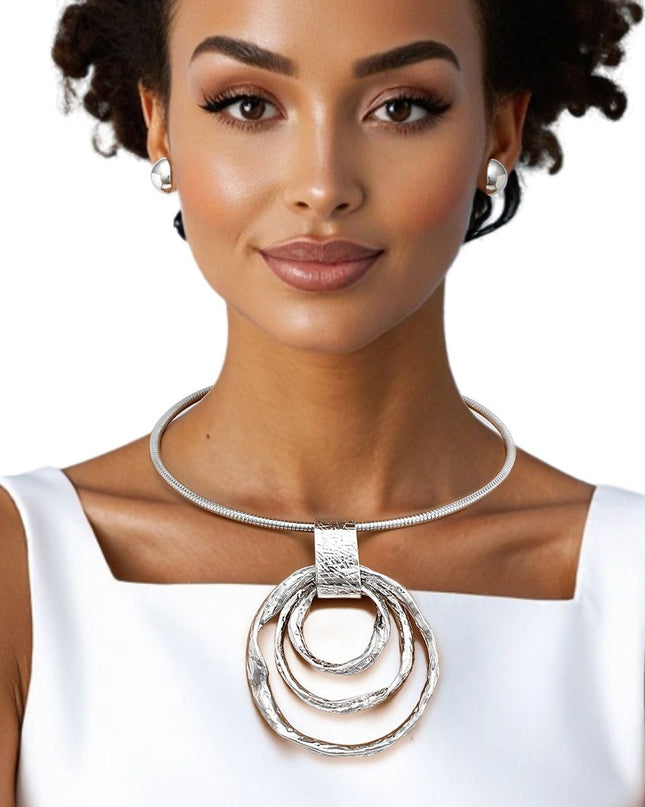 Pendant Silver Heavy-Weight Circular Necklace