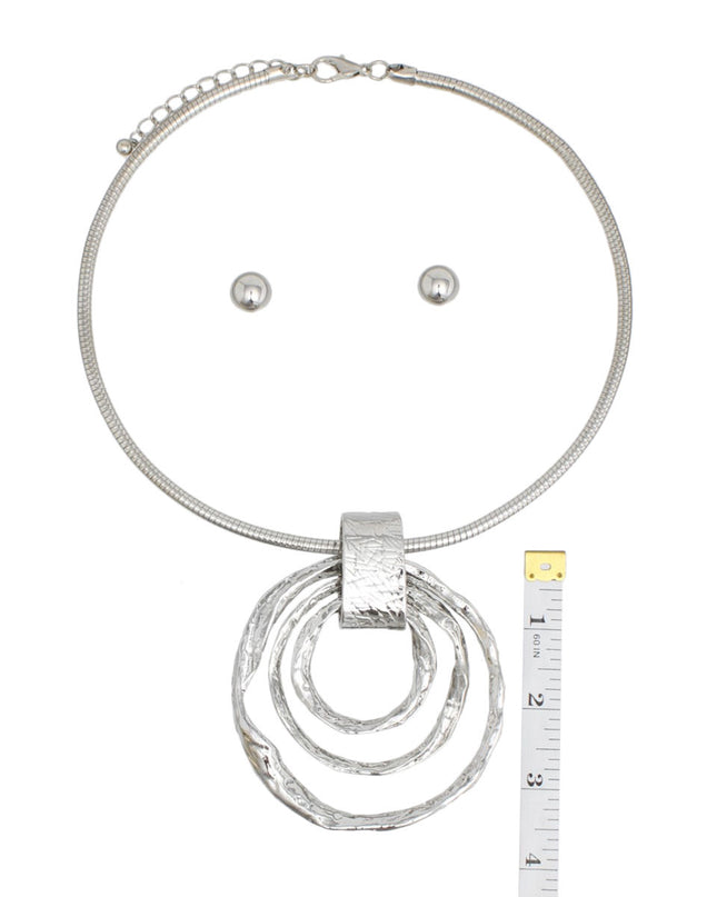 Pendant Silver Heavy-Weight Circular Necklace