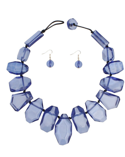 Toggle Chunky Royal Blue Bead Cord Tribal Necklace