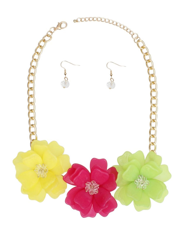 Collar Playful Petals Bright Color Flower Necklace