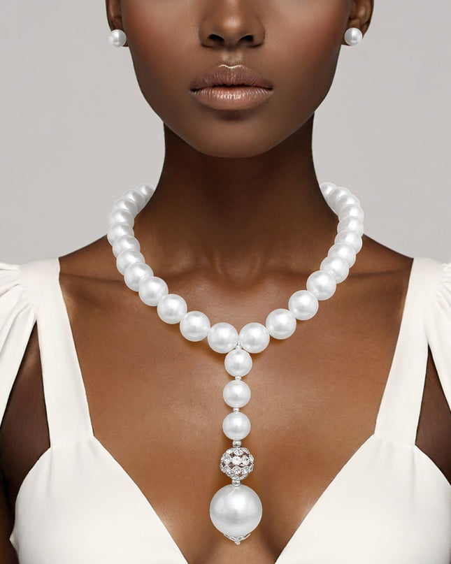 Pearl Couture White Single Strand Pendant Necklace