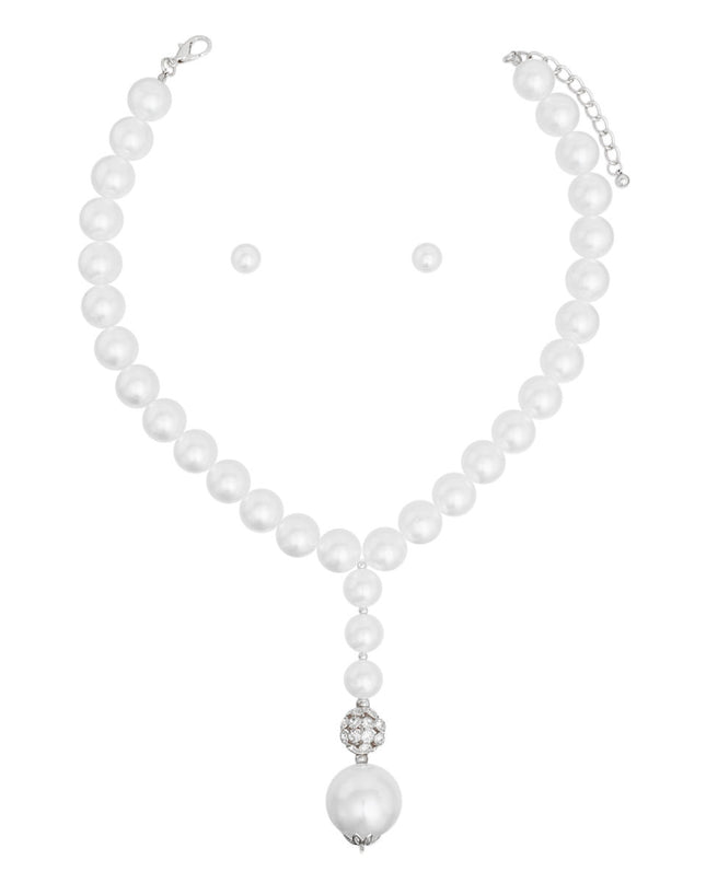 Pearl Couture White Single Strand Pendant Necklace