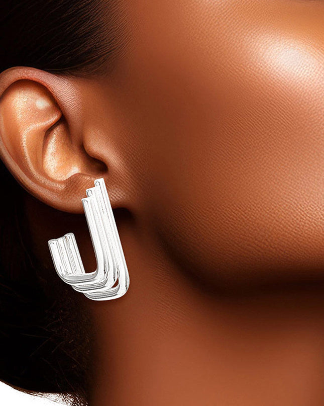 Hoop White Gold Small Stack Hook Earring for Women