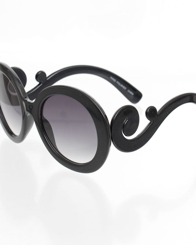 Sunglasses Round Black Gradient Swirl for Women