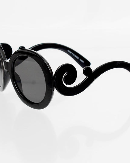Sunglasses Round Black Swirl Eyewear for Women