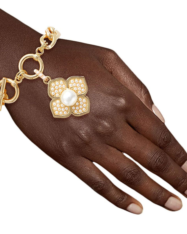Pearl Bloom: Flower Bracelet