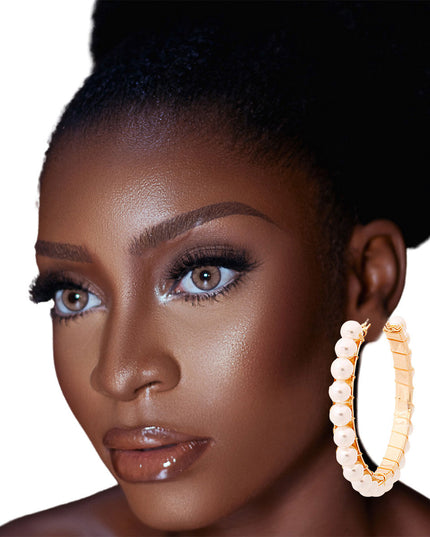 Cream Wire Wrapped Hoops