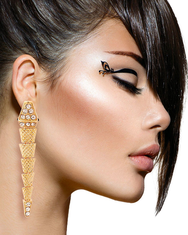 Gold Dangling Snake Earrings