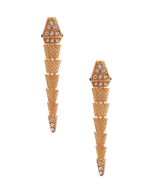 Gold Dangling Snake Earrings