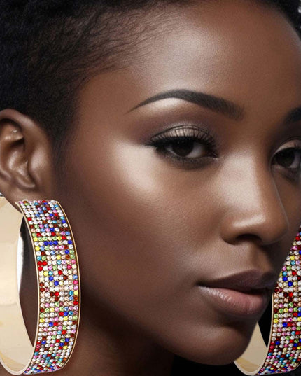 Multi Color Wide Metal Hoops