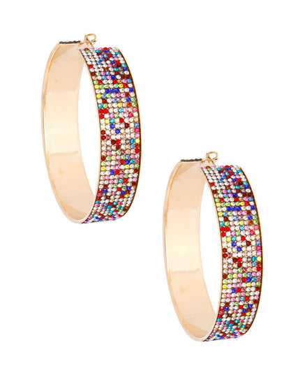 Multi Color Wide Metal Hoops
