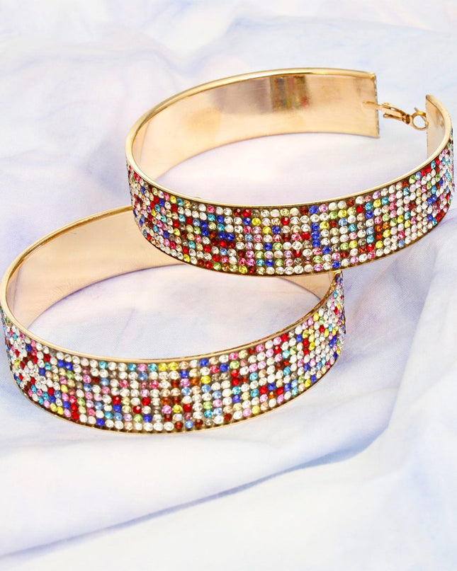 Multi Color Wide Metal Hoops