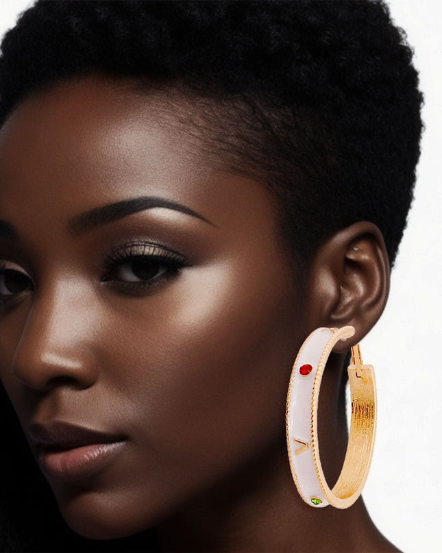 White Roman Numeral Casting Hoops