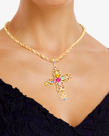 Multi Filigree Cross Necklace
