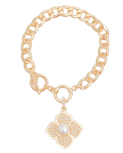 Pearl Bloom: Flower Bracelet